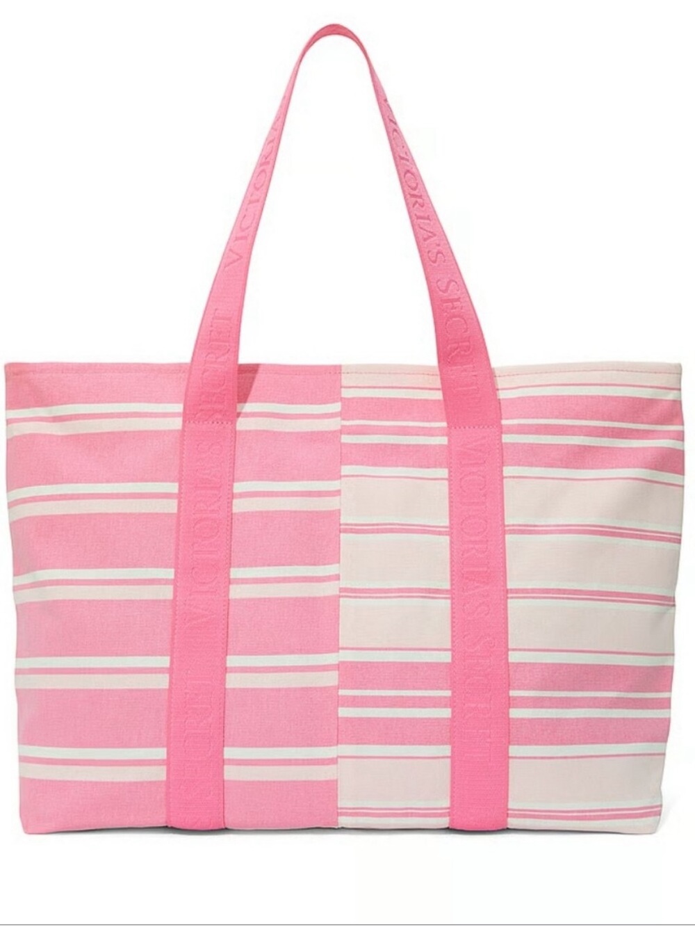 Victoria's Secret Heritage Stripe Canvas  Canvas Tote Bag NEW